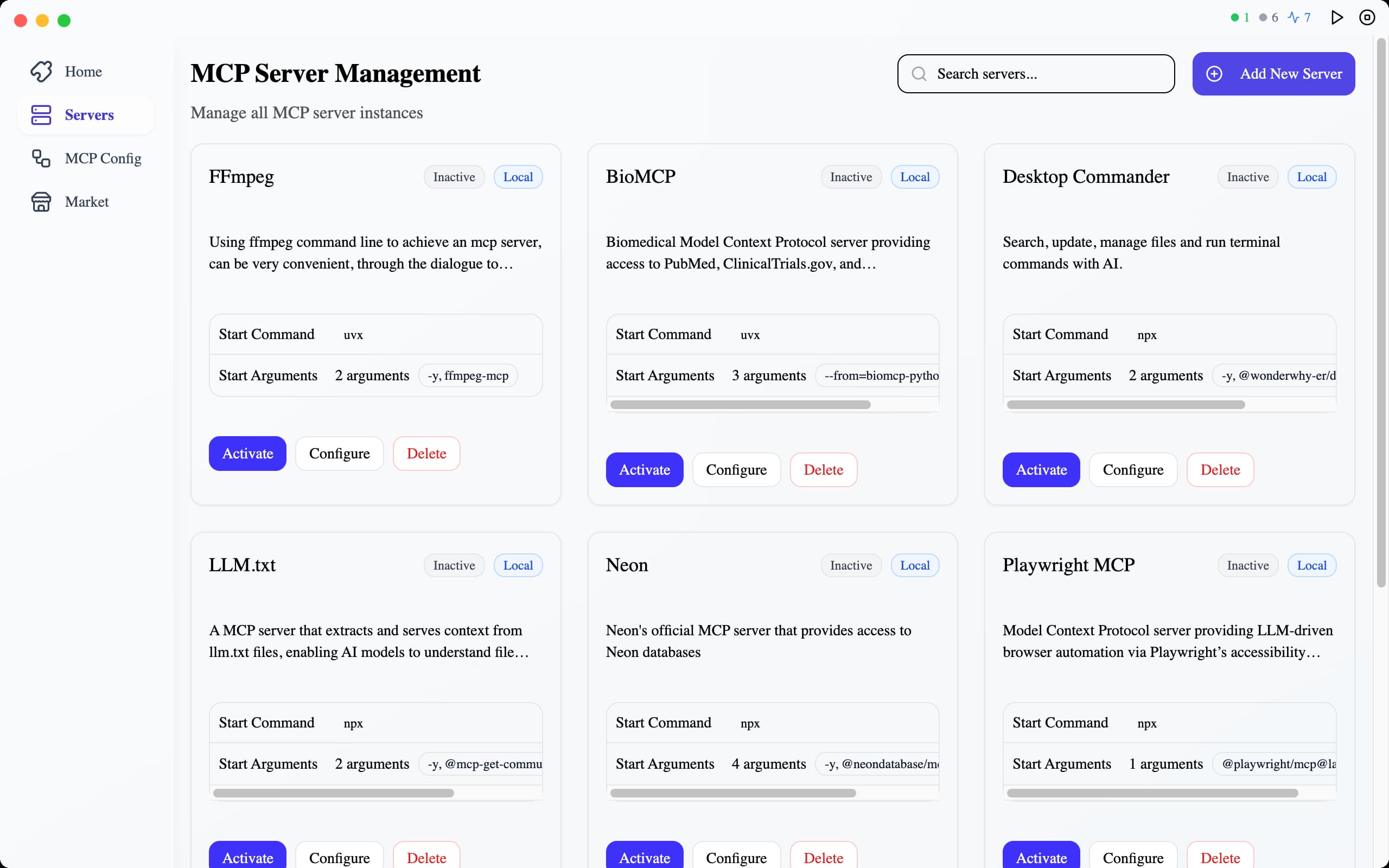 STMCP Server Management Interface